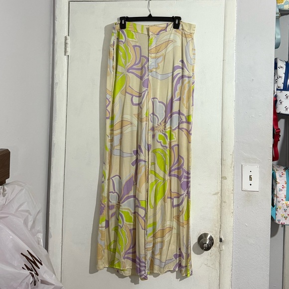 ZARA PRINTED PALAZZO TROUSERS HIGH WAIST XXL - Picture 4 of 11
